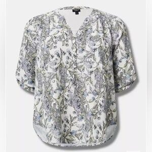 Torrid- Harper Georgette Pullover 3/4 Sleeve Blouse